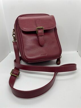 Minooy Naya Crossbody Travel Bag Wine-Red Leather